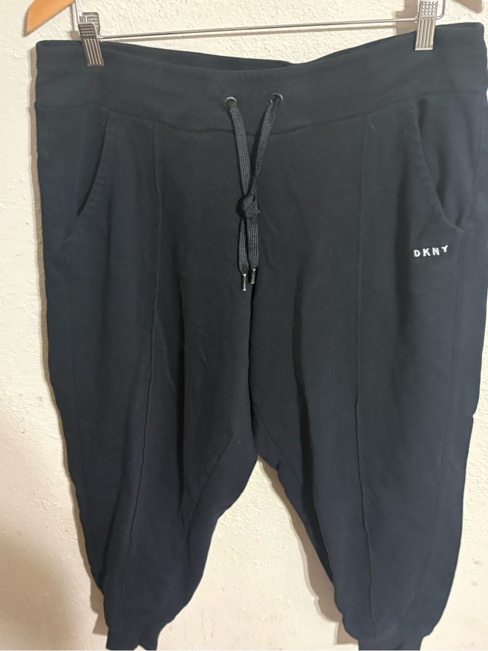 DKNY Black Jogger Track Pants with Drawstring